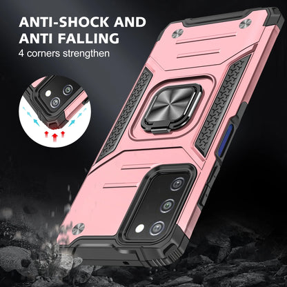 Galaxy A03S Phone Case Samsung A03S Case Magnetic Car Mount Ring Kickstand Cover Case Samsung Galaxy A03S Rose Gold